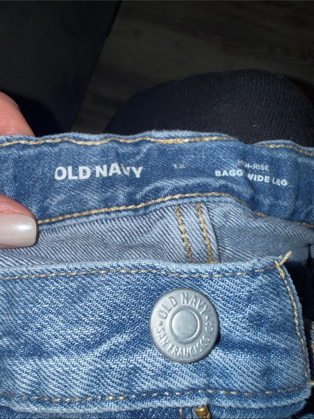 Old Navy girls size 12 hi rise baggy wide leg jeans